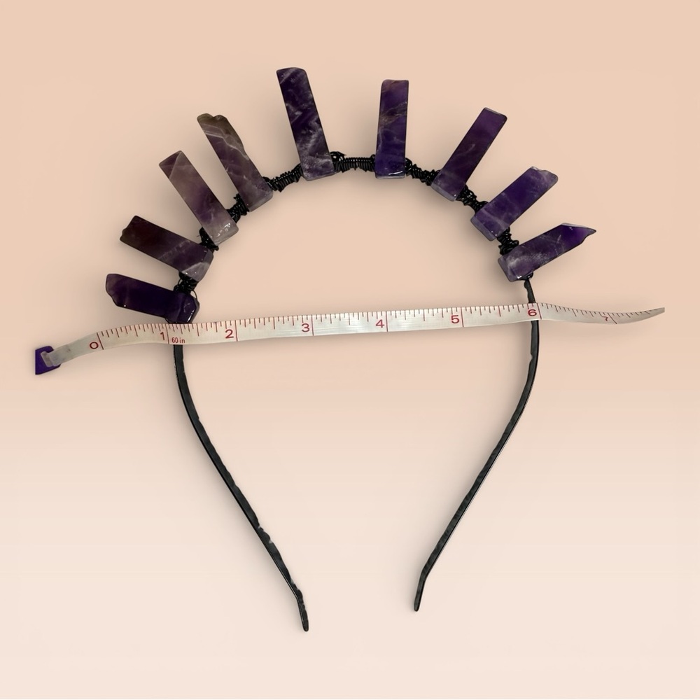 Amethyst Stone and Black Wire Headband - Picture 11 of 12
